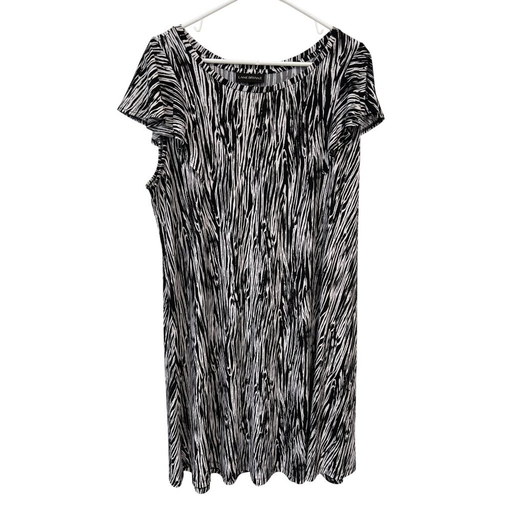 Lane Bryant Flutter Sleeve Zebra Print Dress Size… - image 1
